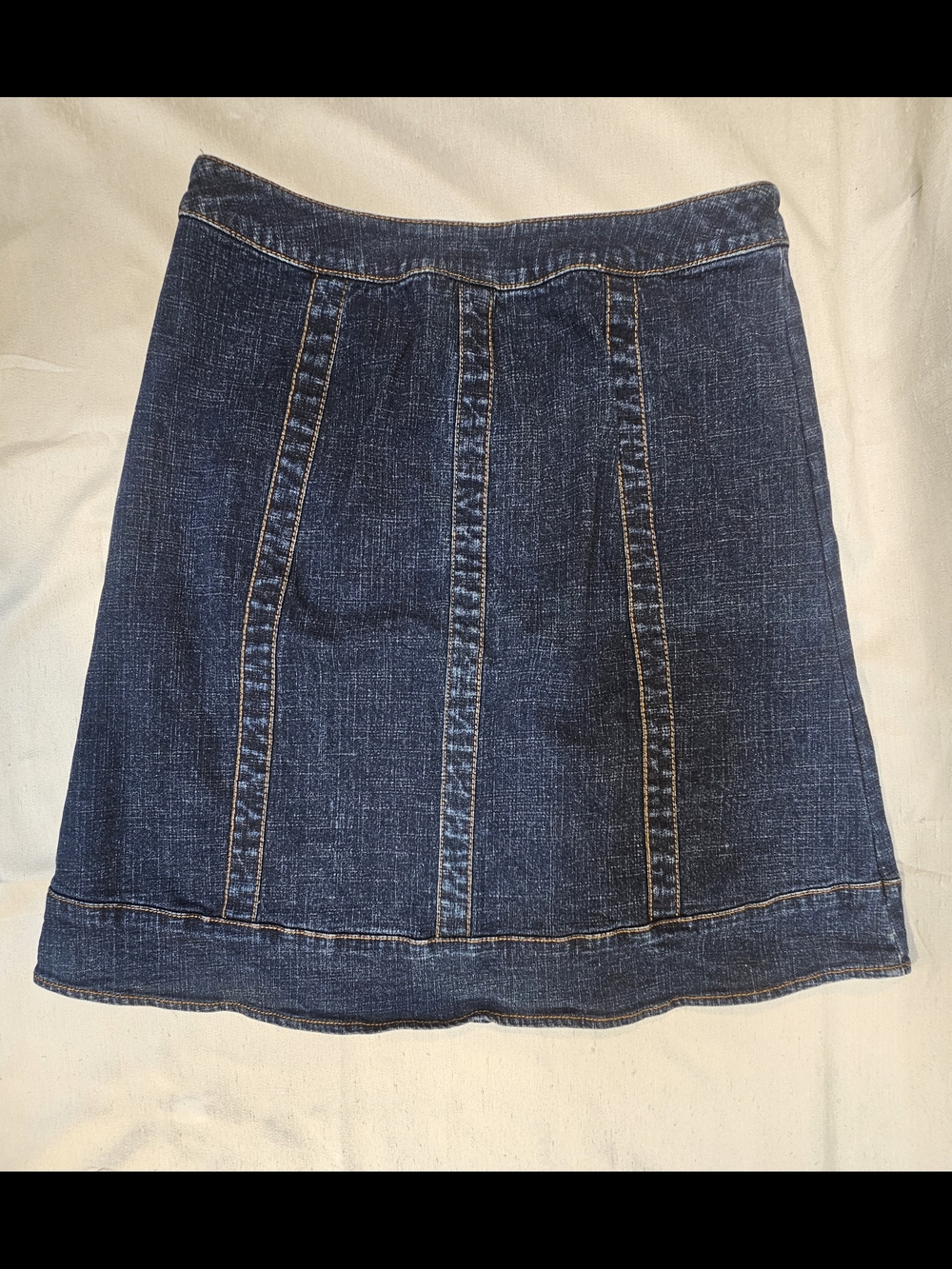 Women's City Classic Dark Blue Denim Skirt Size 8 Petite